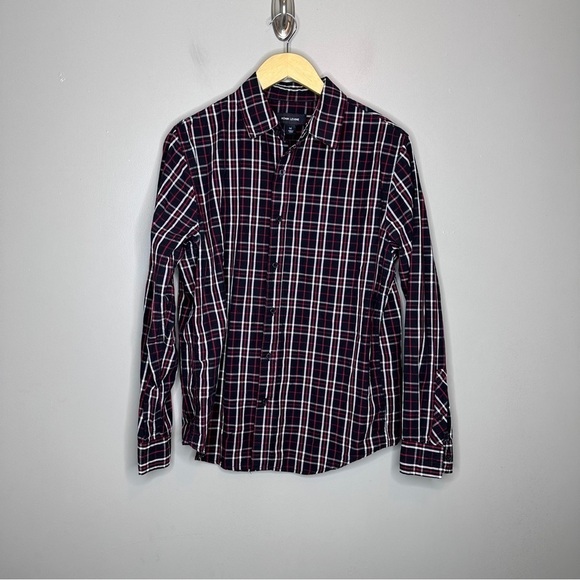 Adam Levine red plaid button front long sleeve shirt - Picture 1 of 4